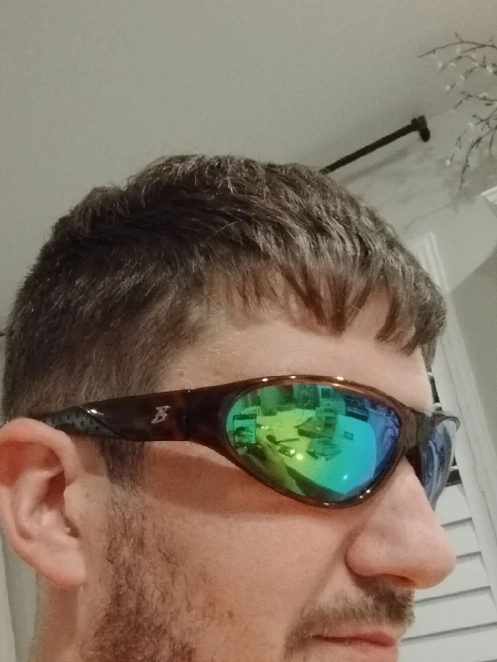 Men's Tortoiseshell Sunglasses with Mirrored Lenses